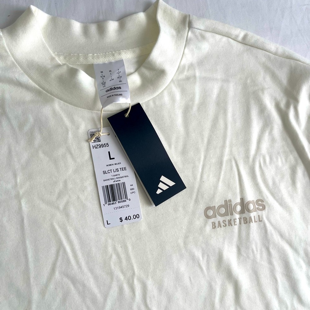 Adidas basketball long sleeves. Off white in color. NWT.